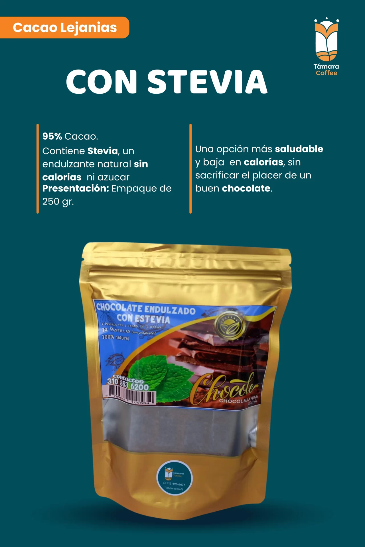 Chocolate con estevia